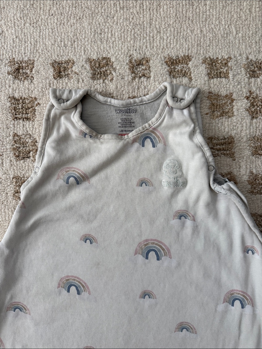 4 Season® Ultimate Toddler Sleep Bag, Merino Wool & Organic Cotton in Rainbow - Picture 2 of 11